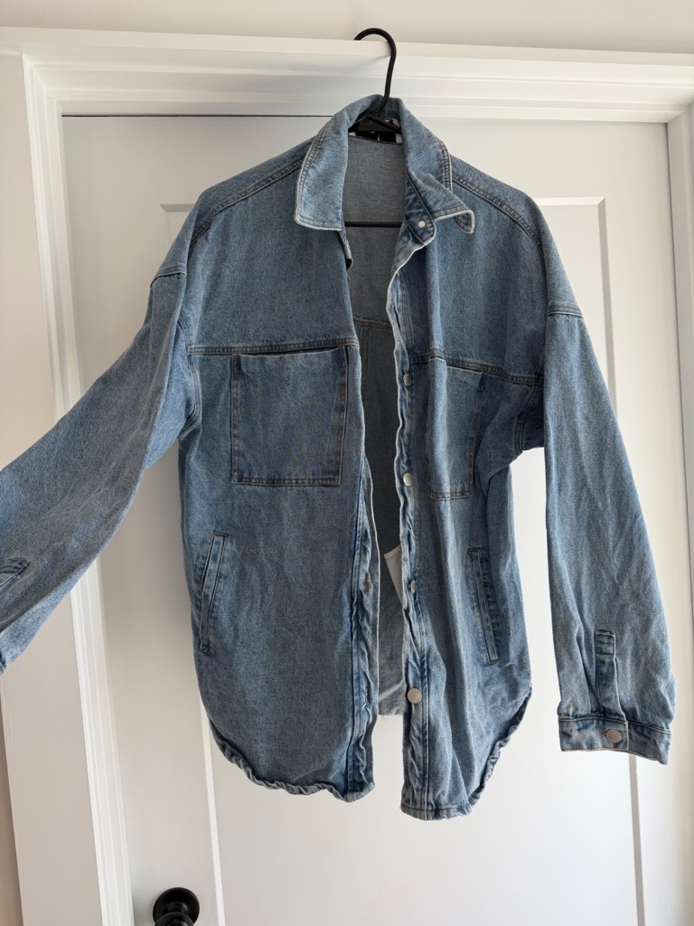 Oversized denim shirt jacket